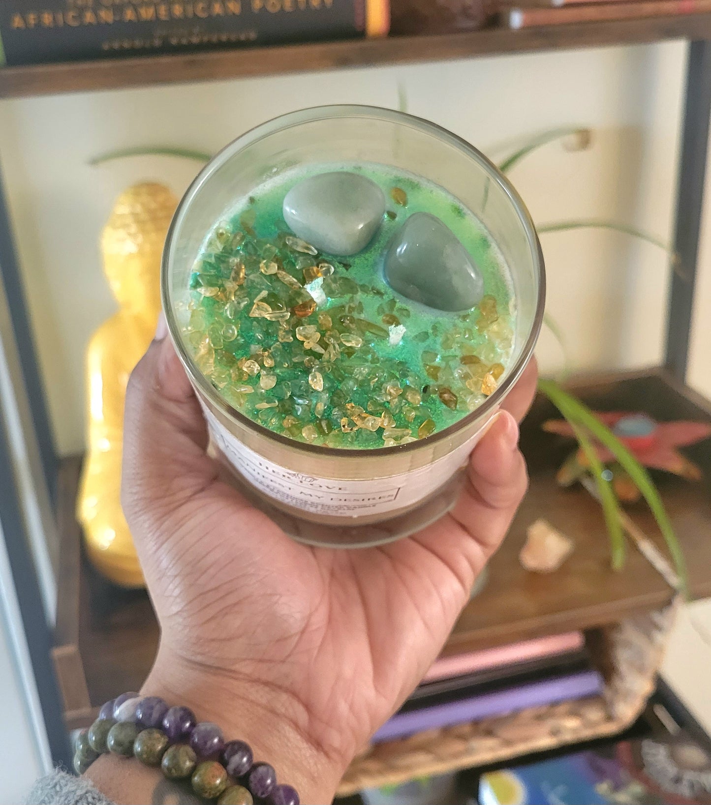 Manifest My Desires Soy Crystal Candle